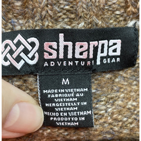Sherpa Adventure Gear Vindo Crew Sweater Womens M Brown Wool Blend Raglan Sleeve - Picture 4 of 9